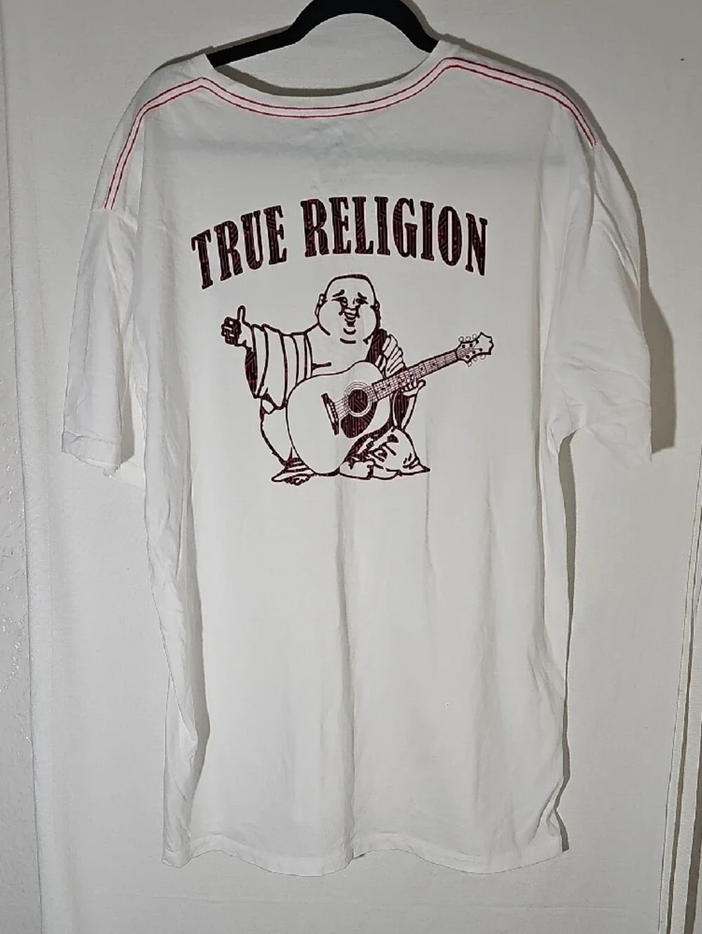 True Religion White Short-Sleeve Crew Tee with Small Logo